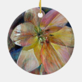 「半透明」のフラワー絵画ズ セラミックオーナメント (裏面)