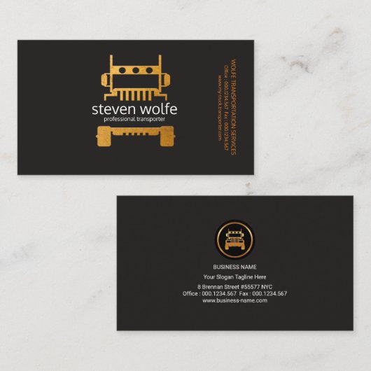 半金ゴールドのトラックのプロフェッショナルの交通機関 名刺 (正面/裏面)