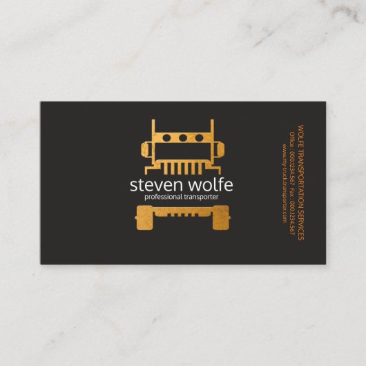 半金ゴールドのトラックのプロフェッショナルの交通機関 名刺 (正面)
