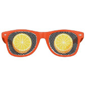 半開きオレンジ レトロサングラス (正面)