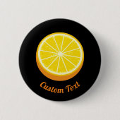 半開きオレンジ 缶バッジ (正面)