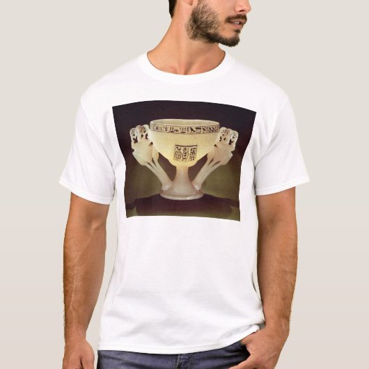 半開くの形の飲むコップ Tシャツ (正面)