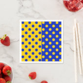 半青イエロー水玉模様パターンデザイン スタンダードカクテルナプキン (インサイチュ)