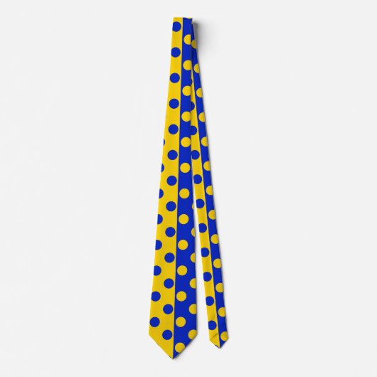 半青イエロー水玉模様パターンデザイン ネクタイ (正面)