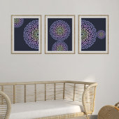 半青モダングラデーション曼荼羅壁画 フォトプリント           