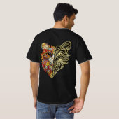 半顔ライオンアート メンズTシャツ Tシャツ (裏面フル)
