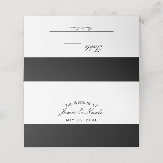 半黒と白のクラステーエレガントブル番号 プレイスカード (外部開封)