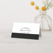 半黒と白のクラステーエレガントブル番号 プレイスカード (正面)