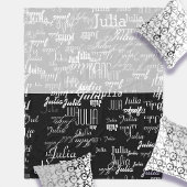 半黒モダン半灰色の名前のパターン フリースブランケット