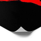 半黒/半赤のワールドマップ ポスター (角)