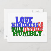 卑しく愛親切さの歩行のMicahの6:8 ポストカード (正面/裏面)