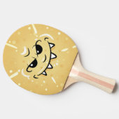 卑劣なスマイルのおもしろいで黄色い顔 卓球ラケット (横)