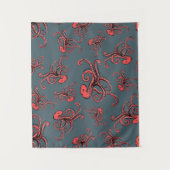 卑劣なタコパターン タペストリー (正面)