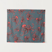 卑劣なタコパターン タペストリー (正面(横))