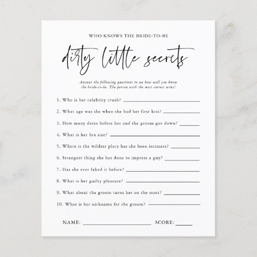 卑劣な小さな秘密 |バチェロレッテゲーム (正面)