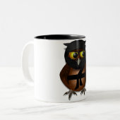 卑劣な忍者のフクロウ ツートーンマグカップ (正面左)