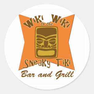 卑劣なTikiのバー兼グリルのステッカー ラウンドシール