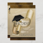 卒エレガント業帽 招待状 (正面/裏面)