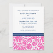 卒カスタム業パーティー招待状ピンクブルー 招待状 (裏面)