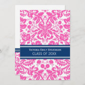 卒カスタム業パーティー招待状ピンクブルー 招待状 (正面/裏面)