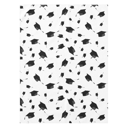 卒カッコいい業帽（黒と白） テーブルクロス (正面)