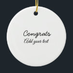 卒シンプル業おめでとう セラミックオーナメント<br><div class="desc">デザイン</div>