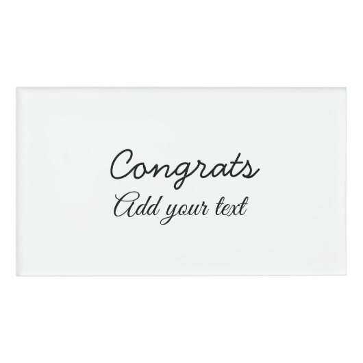 卒シンプル業おめでとう 名札 (正面)