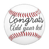 卒シンプル業おめでとう 野球ボール (裏面)