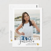 卒モダン業おパーソナライズされた礼のはがき ポストカード (正面/裏面)