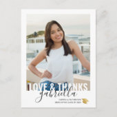 卒モダン業おパーソナライズされた礼のはがき ポストカード (正面)