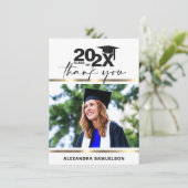 卒モダン業年金ゴールド白 |写真 サンキューカード (スタンド正面)