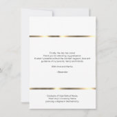 卒モダン業年金ゴールド白 |写真 サンキューカード (裏面)