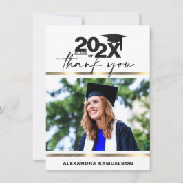 卒モダン業年金ゴールド白 |写真 サンキューカード