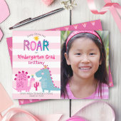 卒園写真恐竜の少女かわいい 案内状