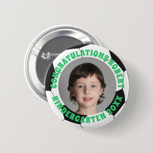 卒園記念写真撮影サッカー 缶バッジ (正面&裏面)