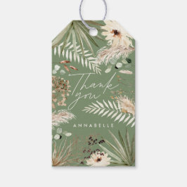 卒業あなた感謝していは緑のパンパスユーカリをセージ ギフトタグ