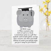 卒業ありがとうございましたハトのグリーティングカード銀行 カード (黄色い花)