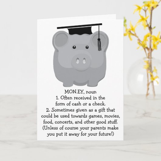 卒業ありがとうございましたハトのグリーティングカード銀行 カード (黄色い花)