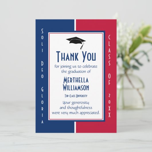 卒業ありがとうクリスチャンパーソナライズされた 招待状 (スタンド正面)