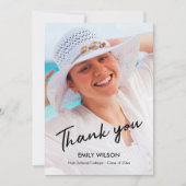 卒業ありがとうグラッドフォトシックなパターン 案内状 (正面)