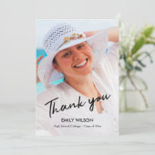 卒業ありがとうグラッドフォトシックなパターン 案内状 (スタンド正面)