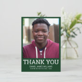 卒業ありがとうシンプルフォトグリーン サンキューカード (スタンド正面)