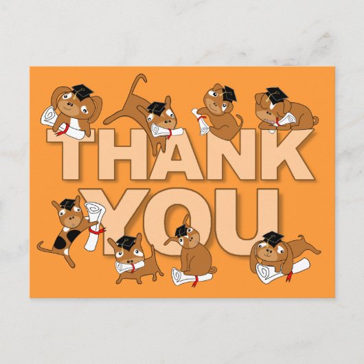 卒業ありがとうハガキ子犬 ポストカード (正面)