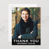 卒業ありがとうモダンフォトポストカードBW ポストカード (正面/裏面)