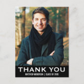 卒業ありがとうモダンフォトポストカードBW ポストカード (正面)