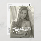 卒業ありがとうモダン手書きスクリプト ポストカード (正面/裏面)