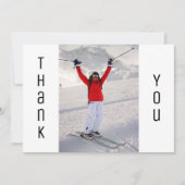 卒業ありがとうモダン白黒卒業写真 案内状 (正面)