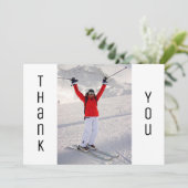 卒業ありがとうモダン白黒卒業写真 案内状 (スタンド正面)