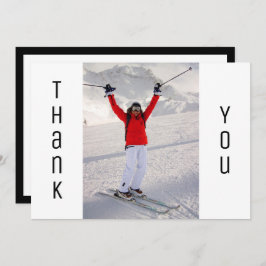 卒業ありがとうモダン白黒卒業写真 案内状