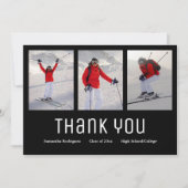 卒業ありがとうモダン3 Photo白黒 案内状 (正面)